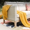 thumbnail image 4 of Sophia & William 5 Pieces Outdoor Patio Wicker Rattan Setional Conversation Sofa Set with Acacia Wood Coffee Table, Beige, 4 of 9