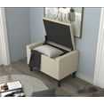 thumbnail image 6 of Home Design Braylen Upholstered 29" Flip Top Storage Bench with Button Tufted Velvet Seat, Spacious Hidden Storage, Modern Rectangular Design for Bedroom or Living Room, Beige, 6 of 6