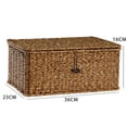 thumbnail image 1 of Caja de almacenamiento tejida de ratán de imitación de plástico con tapa Cesta de almacenamiento para el hogar Caja de almacenamiento de escritorio, 1 of 4