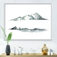 thumbnail image 2 of Designart 'Minimalistic Dark Blue Mountains Landscape' Modern Framed Canvas Wall Art Print, 2 of 5