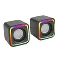thumbnail image 3 of Mini Bocinas Getttech GUS-ESRWR-01 para PC 3w sonido estereo 360° luz led RGB personalizable conector USB 3.5mm, 3 of 10