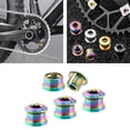 thumbnail image 4 of 4x Tornillos de plato de bicicleta Tornillos de rueda de cadena de disco doble simple Aleación de titanio para color de 5 a 6 mm Cola Pernos de plato de bicicleta, 4 of 8
