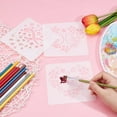 thumbnail image 3 of 15Pcs Heart Painting Stencils Plastic Reusable Drawing Rectangle Stencil Cut Painting Template Leaves Flowers Love Words for Crafting Wedding Valentine's Day DIY Art Project Wedding, 3 of 5