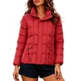 thumbnail image 5 of JGGSPWM (M-3XL) Women's Plus Size Lightweight Quilted Jacket Winter Warm Zip Long Sleeve Puffer Jacket Coat with Pockets Red M, 5 of 8