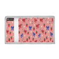 thumbnail image 2 of Cloth Wallet with Lanyard & Multiple Compartments Fashion Purse Zipper Clutch Bag for Cash Cards Coins Bows and Strawberries Pattern, 2 of 5