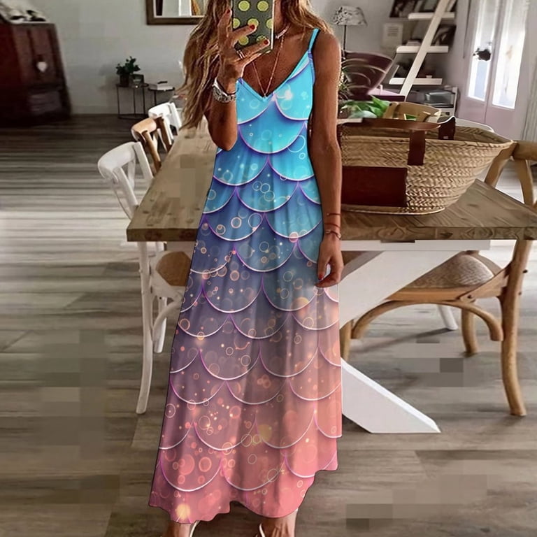 Mermaid Fish Scales Fine Art Sleeveless Dress Summer Dress Woman 2025 -  Walmart.com
