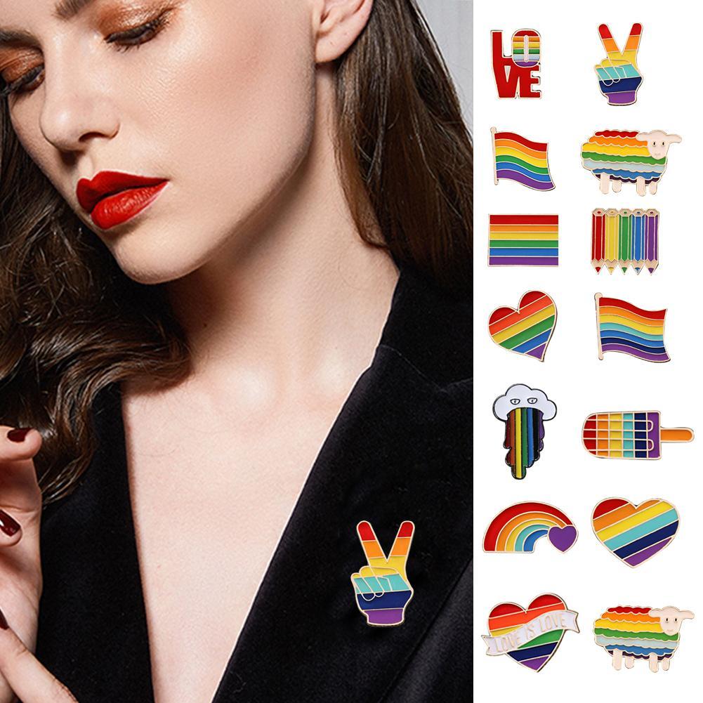 Rainbow Brooch Gay Pride Wavy Flag Heart Pin Metal Enamel Badge Lapel Pin Jewelry for Scarves, Headscarves, Dresses, Suits, Bags, Backpacks Y2H7 - image 5 of 9