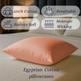 thumbnail image 4 of Amay Organic Cotton Pillowcases, Set of 2 Soft & Breathable 500TC Luxury Classic Weave Pillow Covers, Todller Size, Cooling & Durable Hotel Quality Bedding Essentials,Peach, 4 of 7