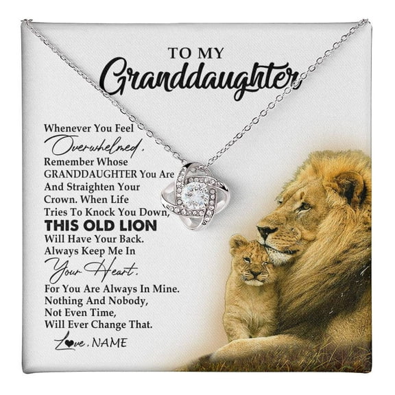 To My Granddaughter Necklace From Grandpa Whenever You Fell Overwhelmed Lion Granddaughter Birthday Christmas Customized Gift Box Message Card