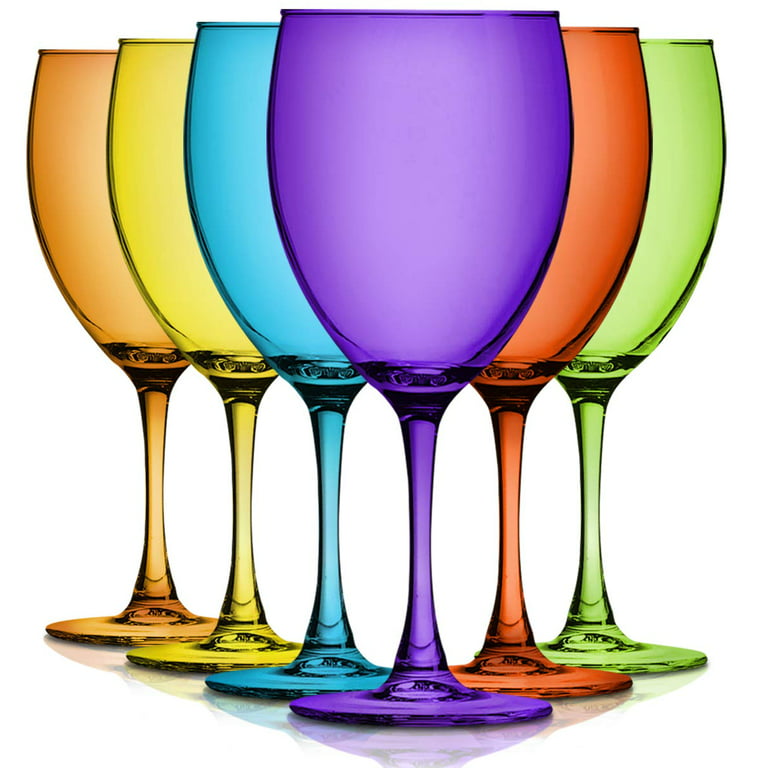 10 ARC Cachet White Wine Glasses Set, 16 oz. - Wedding, Favors, Cheap,  Sturdy - Blue 