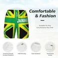 thumbnail image 3 of Men's 2 in 1 Swim Trunks with Compression Liner Jamaica Jamaican Kingdom Flag Quick Dry Beach Shorts, 3 of 6