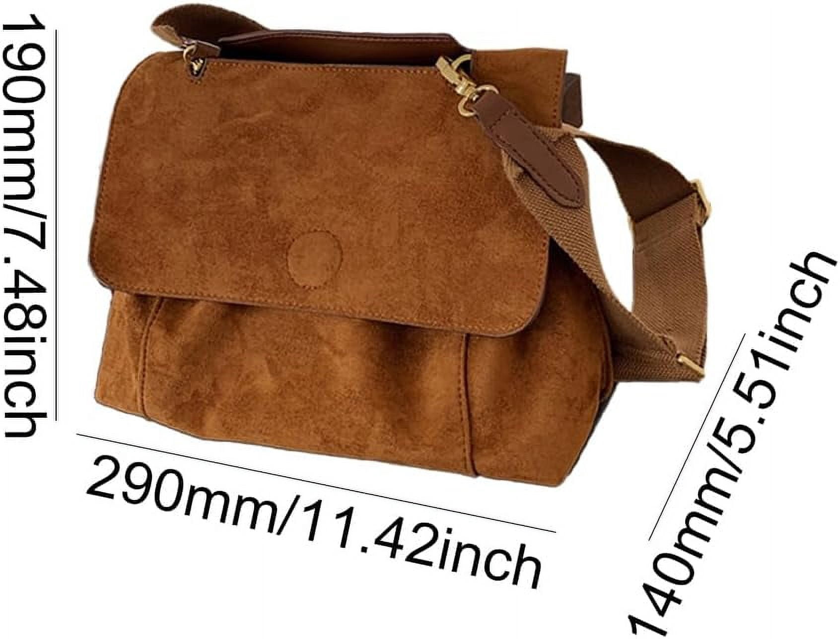 Municipal Suede Tote Bag Retro Work Bag Suede Shoulder Bag Crossbody Purse for Women Office Tote Handbag