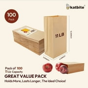 Katbite 6.1 inch Kraft Paper Bags, Brown Disposable Bread and Snack Bags, 11lb Capacity, 100 Pack