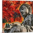 thumbnail image 1 of ARTCANVAS Buddhist Statue In Red Forest Home decor Canvas Art Print - Size: 12" x 12" (1.50" Deep), 1 of 9
