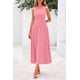 thumbnail image 3 of Vestido PRETTYGARDEN Rosa Sin Mangas Línea A Midi XL, 3 of 8