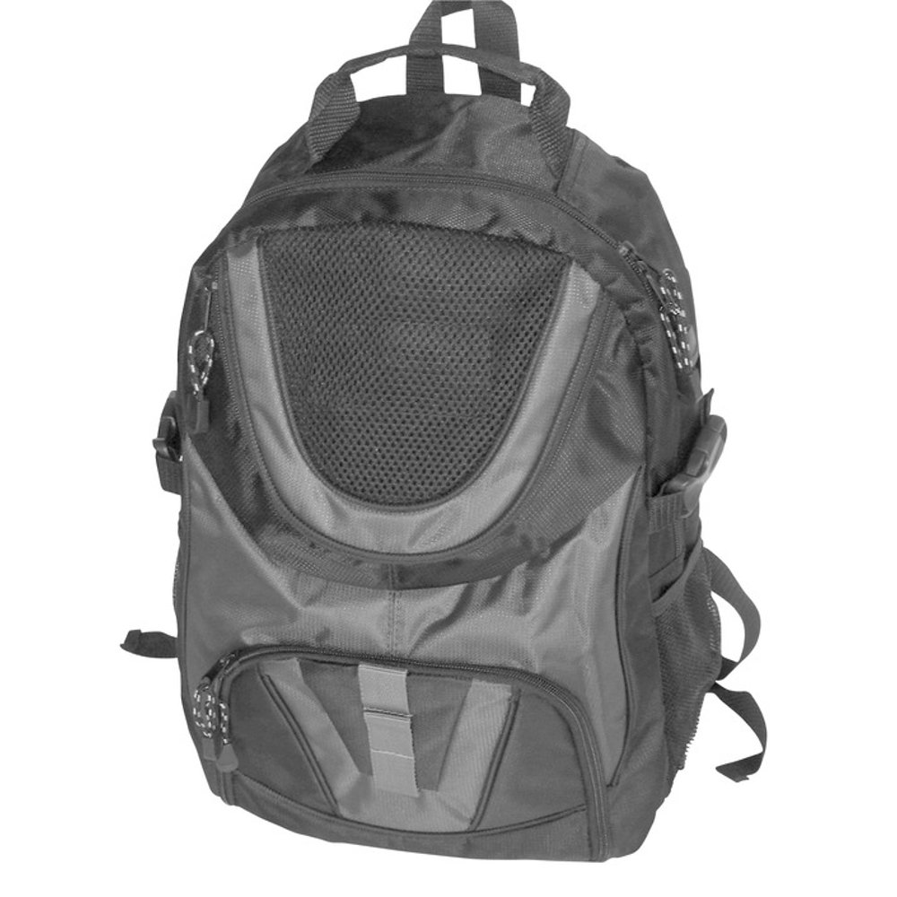 School Smart Double Pocket Backpack with Compartments and Straps, 17 X 12 X 5.5 in, Polyester