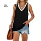 thumbnail image 3 of Qarigey Camiseta sin mangas con cuello en V para mujer Camiseta sin mangas de color casual para mujer Camiseta sin mangas con bloque en V Prendas para la parte del cuerpo Negro SG Qarigey AP002686-04, 3 of 6