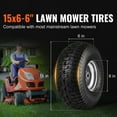 thumbnail image 2 of KFFKFF 15x6-6 Inch Lawn Mower Tires Lawn Tractor Tires 2 Pack Lawn Pneumatic Tires, 2 of 9