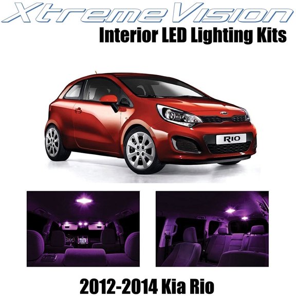 XtremeVision Interior LED for Kia Rio 2012-2014 3 pcs Pink Interior LED Kit   Installation Tool