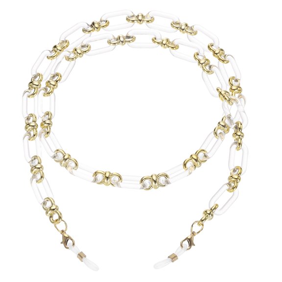 Uxcell Acrylic Glasses Chain, Eyeglass Chain Eyewear Retainer Around Neck Sunglasses Lanyard Eye Glasses Holder Strap Chains for Women Girls, Clear