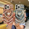 thumbnail image 4 of Designed for iPhone Case,Luxury Electroplated Hollow Love Heart Camera Lens Protection Shockproof Protective Cover Phone Case (iPhone 15 Pro Max,Pink), 4 of 5