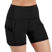PEONAVET Women's High Waist Biker Shorts with Pockets Tummy Control Workout Gym Athletic Running Yoga Shorts;Fashion Womens Yoga Leggings Fitness Running Gym Ladies Solid Pants