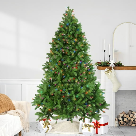 Northlight 7.5' Prelit Full Artificial Christmas Tree Noble Fir - Multi-Color Lights