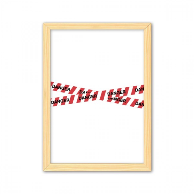 Logo peligro linea ninguna entrada Cuadro de madera decorativa marco de casa A4