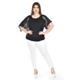 thumbnail image 4 of Blusa con encaje y detalle de perlas Roman Fashion /Tallas Extras, 086 (Negro) negro 38, 4 of 5