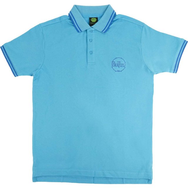 The Beatles - Polo Logotipo para Adultos Unisex (Azul Claro)