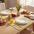 thumbnail image 2 of Sm:)e Wheat Ear Yellow Farmhouse Woven Placemats Set of 4,12x18 Inch, Seasonal Holiday Rustic Kitchen Dining Table Decoration for Home Party Decor, 2 of 6