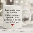 thumbnail image 5 of Thank You For Being My Boyfriend Coffee Mug - 11oz Ceramic Cup for Soulmate, Partner, Couples, Bf - Birthday, Anniversary, Christmas, Valentine‘s Day Mug from Girlfriend, 5 of 6