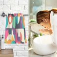 thumbnail image 7 of Yayeee 2 Pack Hand Towels for Bathroom 100% Cotton 16" x 28" Soft Absorbent Kitchen Towel, Pink Geometric, 7 of 7