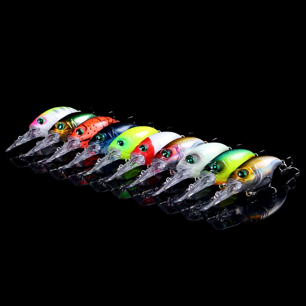 10PCS Sinking Crankbait Fishing Lures Minnow Hooks Tackle Plastic Bait 7.5cm/11g