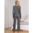 thumbnail image 3 of DARING DIVA Women's Waffle Soft Fall Winter Pajamas Sets XS Gray, 3 of 6