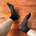 thumbnail image 6 of Yokua Mens Sheer Business Dress Socks Short Tube Suit Socks Thin Striped Stockings, 6 of 16
