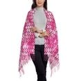 thumbnail image 2 of Cauagu shiny with pink heart Print Women Wrap Shawl tassels Scarves Retro Scarf 77.6"X28.3", 2 of 8