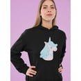 thumbnail image 2 of Blue Mane Unicorn Head Hoodie Women -Image by Shutterstock, Female Large, 2 of 4