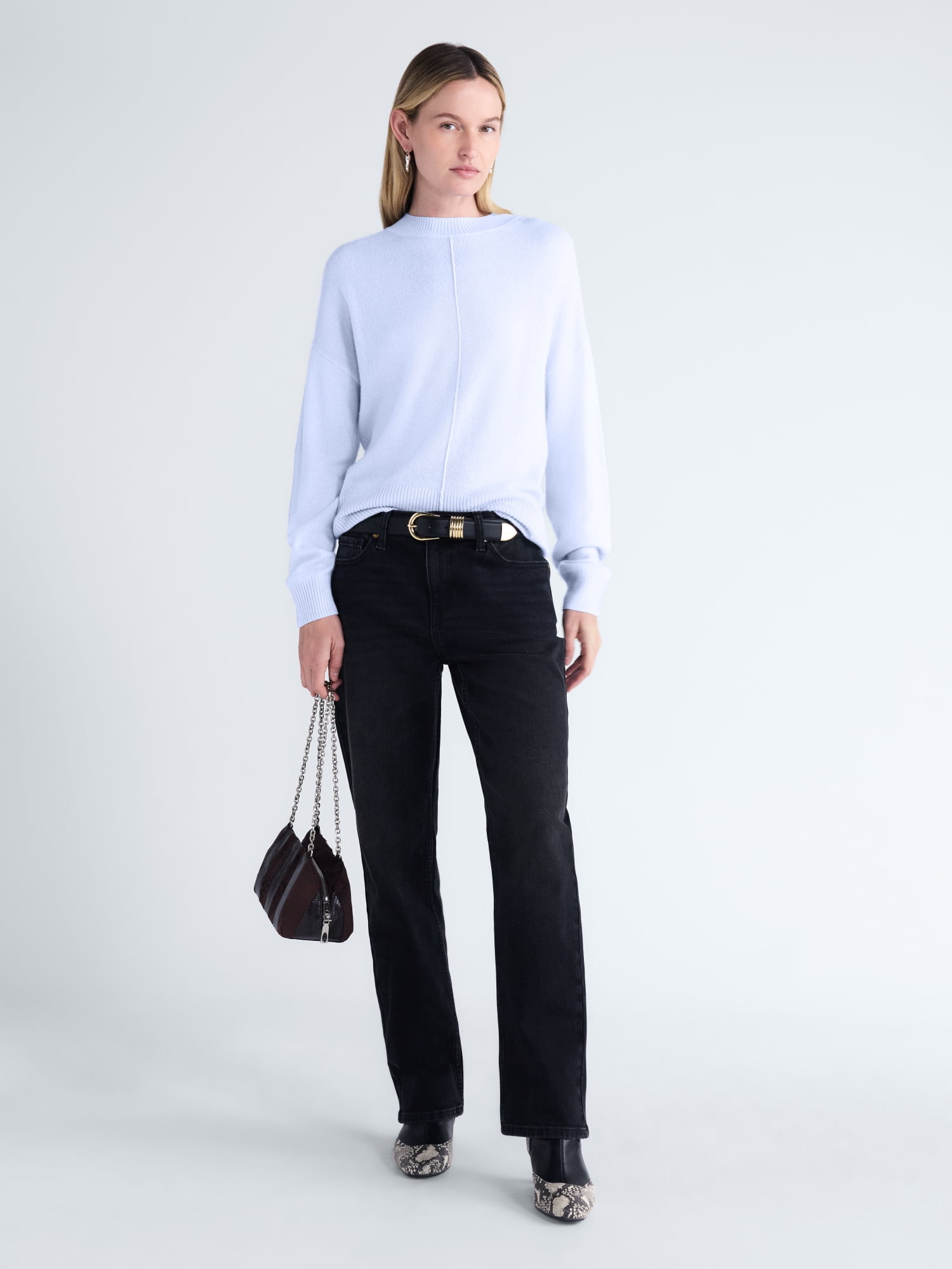 Scoop Women’s Cashmere Wedge Sweater, Lightweight, Sizes XS-XXL