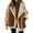 Khaki, variant on Light Jackets for Women Patchwork Lapel Lamb Wool Zipper Color Block Oversize Warm Lined Outwears Coat