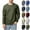 Army Green, variant on Men's Waffle Knit Crewneck Sweatshirts Soild Color Loose Long Sleeve Pullover Shirt Casual Lightweight Sweater Fall Outifts