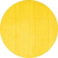 thumbnail image 1 of Ahgly Company Machine Washable Indoor Round Solid Yellow Modern Area Rugs, 8' Round, 1 of 4