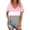Pink, variant on YHAJDS Womens T Shirts Trendy Summer Short Sleeve V Neck Print Tee Casual Blouse for Women