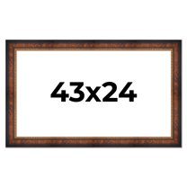 43x24 Frame Brown Walnut Gold Ornate Trim Solid Wood Plein Air Picture Frame | 3 Inch Moulding