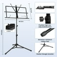 thumbnail image 4 of New Bee Music Stand 3-Stage Adjustable ,2-in-1 Folding Stand,Widening and Thickening Plate 180° Rotating for Book/Tablet,Black, 4 of 9