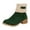 Green, variant on Mid Calf Winter Boots for Women with Side Zipper 2025 Fashion Casual Suede Round Toe Chunky Heel Fleece Lined Thermal Snow Ankle Booties Red Size 8