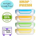 thumbnail image 7 of - 4 Pack of Fun Size Leakproof Sandwich Containers - Reusable, BPA Free Sandwich Boxes. Airtight Seal. Also Great for Salads, Snacks, Fruit, Treats and Food Storage., 7 of 7
