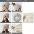 thumbnail image 4 of Women's Ponytail Beanie Hat, Winter Warm Knit Slouchy Beanie with Criss-Cross Opening for High Buns & Ponytails, 4 of 7
