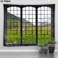 thumbnail image 1 of Tapiz navideño colgante de pared fuera de la ventana, Paisaje de nieve, bosque, invierno, dormitorio, sala de estar, decoración del hogar, tela, 1 of 4