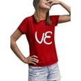 thumbnail image 1 of Bellella Hauts pour Hommes Blouse à Manches Courtes T-Shirt de la Saint-Valentin T-Shirt Décontracté à Col Rond Tee Femmes Femmes Rouge TG, 1 of 2
